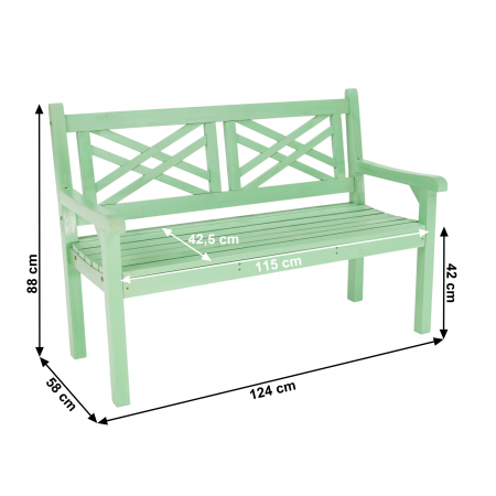 Bancă de grădină din lemn, neo mentă, 124 cm, FABLA [3]