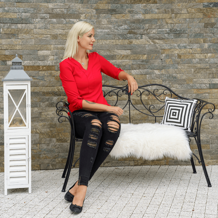 Bancă de grădină, neagră, ETELIA [23]