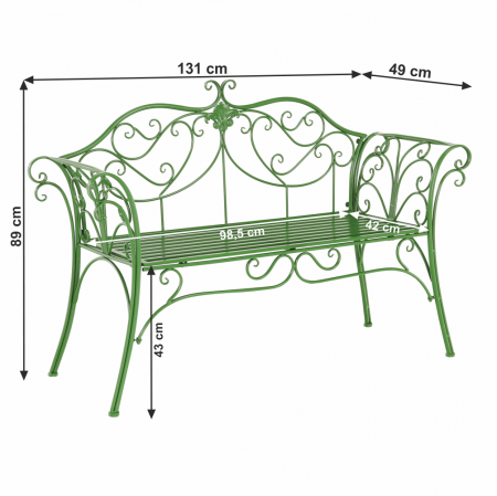 Bancă de grădină, verde, ETELIA [17]
