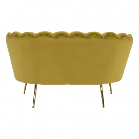 Bancă în stil Art-deco, catifea Velvet muştar/crom auriu, NOBLIN [15]