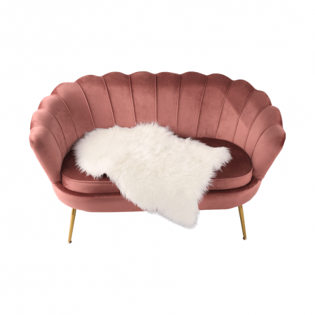 Bancă în stil Art-deco, catifea Velvet roz/crom auriu, NOBLIN [6]