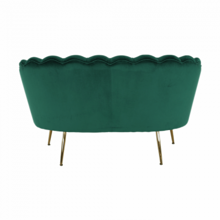 Bancă în stil Art-deco, catifea Velvet smarald/crom auriu, NOBLIN [10]