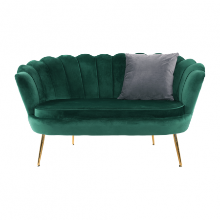 Bancă în stil Art-deco, catifea Velvet smarald/crom auriu, NOBLIN [14]