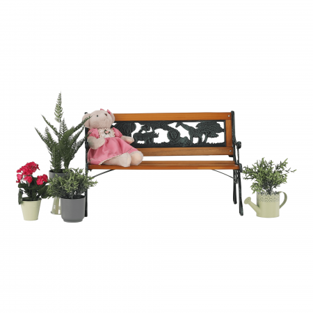 Bancă pentru copii, negru / natural, NADAZA [4]