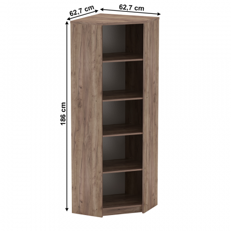 Biblioraft de colţ, kraft dunkel/alb, JOHAN 2 NEW 09 [2]