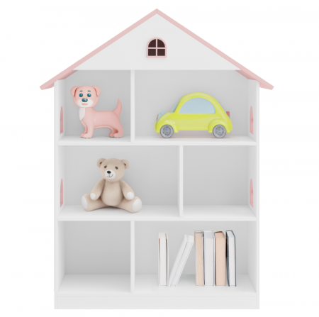 Bibliotecă pentru copii, alb/roz, MAISON TYP 1 [3]