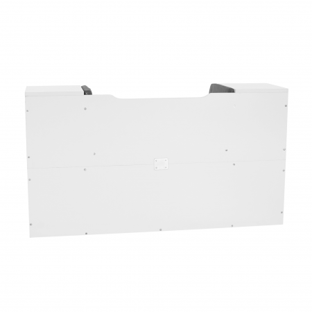 Bibliotecă pentru copii cu scaune, alb / gri, FERIA [8]