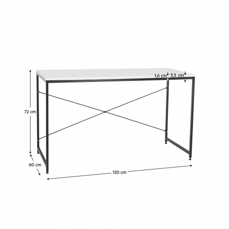 Birou, alb/negru, 120x60 cm, MELLORA [7]