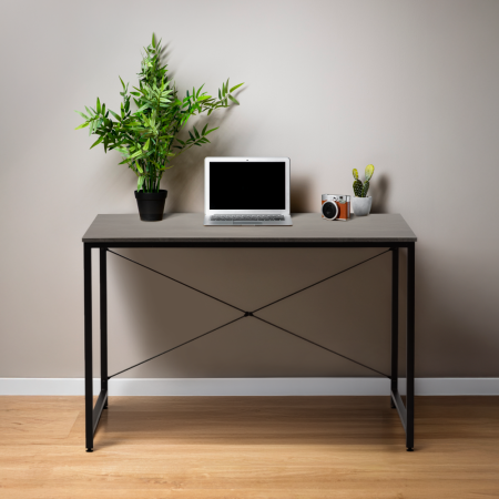 Birou, beton/negru, 120x60 cm, MELLORA [2]