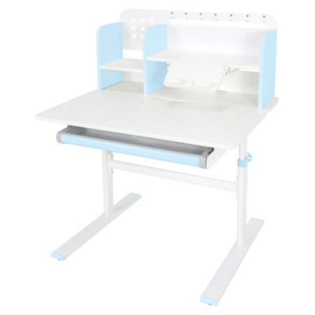 Birou crescător, albastru/alb, ADAN [5]