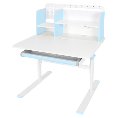 Birou crescător, albastru/alb, ADAN [6]