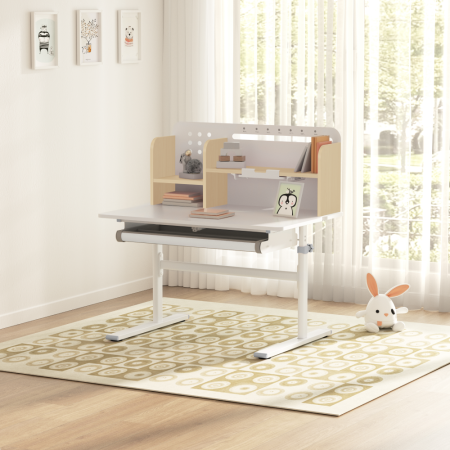 Birou crescător, natural/alb, ADAN [25]