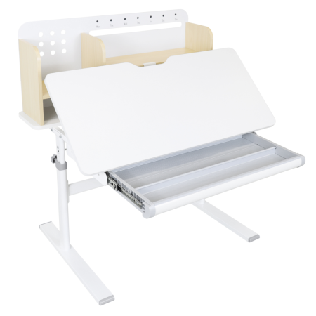 Birou crescător, natural/alb, ADAN [3]