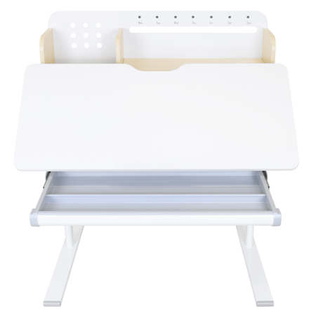 Birou crescător, natural/alb, ADAN [11]