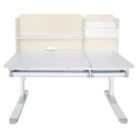 Birou crescător, natural/alb, LEDIN [13]