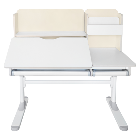 Birou crescător, natural/alb, LEDIN [10]