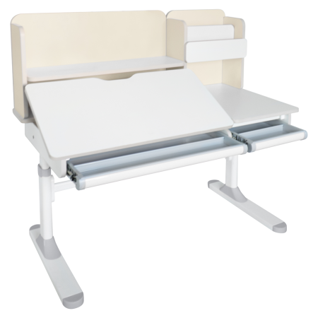 Birou crescător, natural/alb, LEDIN [3]