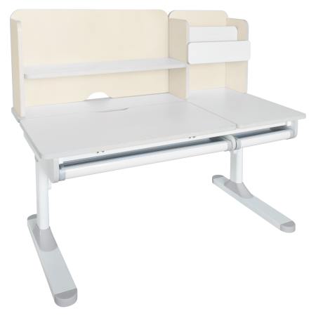 Birou crescător, natural/alb, LEDIN [5]