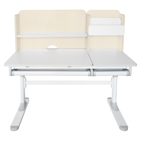 Birou crescător, natural/alb, LEDIN [9]