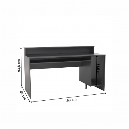 Birou gaming , grafit, 160 cm lungime, Bortis [1]