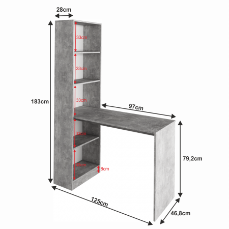 Birou multifuncţională, beton,Bortis Impex [3]