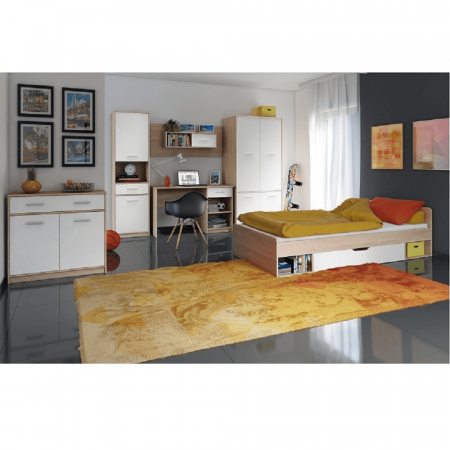 Birou PC 1S, alb/stejar sonoma, TEYO [2]