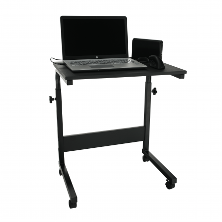 Birou PC cu roţi, negru, WESTA [10]