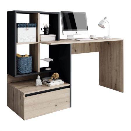 Toate Produsele - Birou PC, stejar artisan/grafit,Bortis Impex