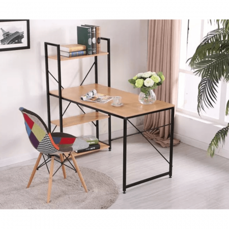 Birou PC, stejar / negru, VEINA [2]