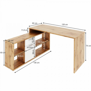 Birou pe colt , 135x135 cm , 5 culori la alegere , Bortis Impex [1]