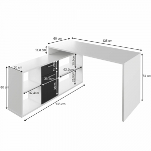 Birou pe colt , 135x135 cm , 5 culori la alegere , Bortis Impex [1]