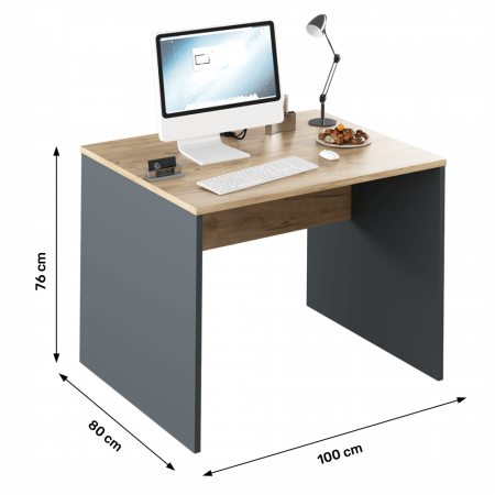 Birou pentru calculator, grafit/stejar artisan,Bortis Impex [1]