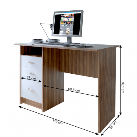Birou pentru PC, prun,Bortis Impex [1]