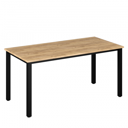 Mese birou - Masa birou, stejar artizanal/negru grafit , 160 cm lungime x 80 cm latime
