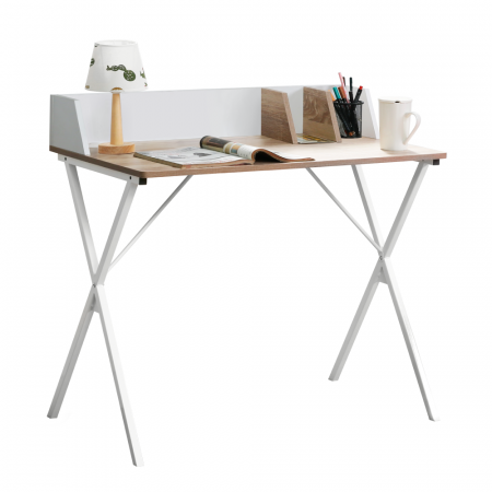 Mobilier Birou - Birou pentru PC, stejar deschis/alb, PSALMO