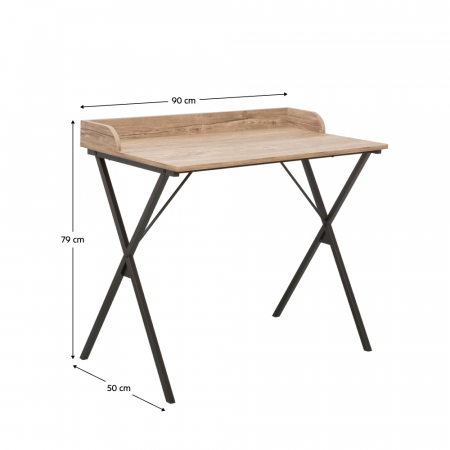 Birou pentru PC, stejar/negru, OFIS [1]