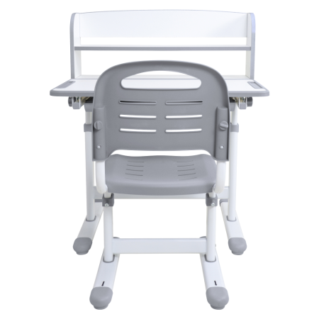 Birou şi scaun crescător, gri/alb, set ZION [8]