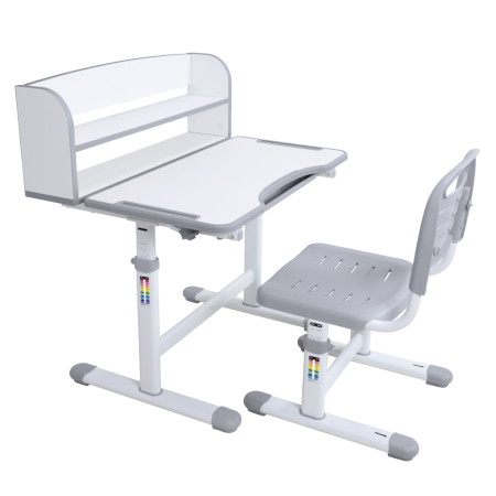 Toate Produsele - Birou şi scaun crescător, gri/alb, set ZION
