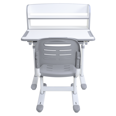 Birou şi scaun crescător, gri/alb, set ZION [7]