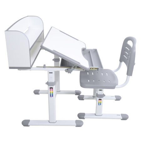 Birou şi scaun crescător, gri/alb, set ZION [5]