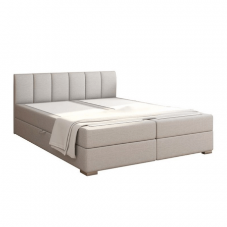 Paturi tapitate - boxspring pat 180x200, gri deschis, RIANA KOMFORT