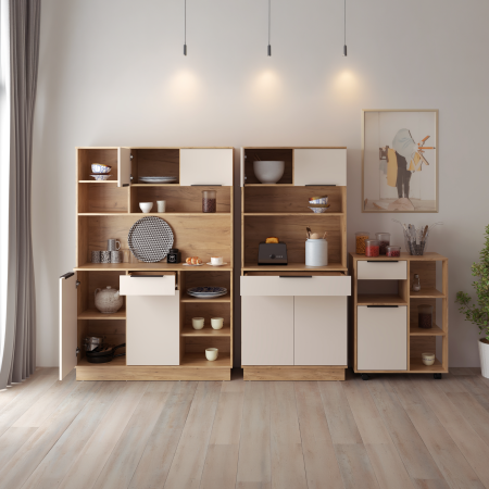 Bufet cu o uşă, stejar artisan/caşmir, LILIEN TYP 3 [11]