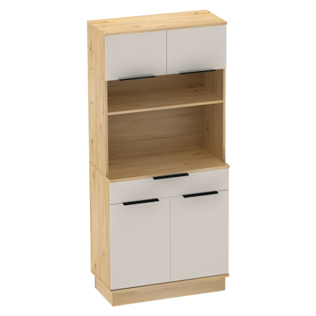 Dulap/Bufet bucatarie sau pentru diferite incaperi, multifunctional, cu patru uşi si sertar, stejar artizan/casmir , 80 cm lungime x 40 cm adancime x177,1 cm inaltime , spatii depozitare, practic [6]