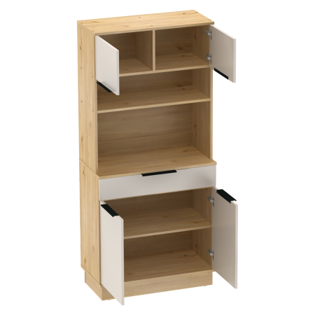 Dulap/Bufet bucatarie sau pentru diferite incaperi, multifunctional, cu patru uşi si sertar, stejar artizan/casmir , 80 cm lungime x 40 cm adancime x177,1 cm inaltime , spatii depozitare, practic [7]