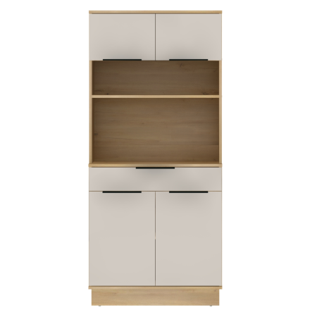 Dulap/Bufet bucatarie sau pentru diferite incaperi, multifunctional, cu patru uşi si sertar, stejar artizan/casmir , 80 cm lungime x 40 cm adancime x177,1 cm inaltime , spatii depozitare, practic [3]