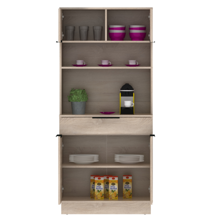Dulap/Bufet bucatarie sau pentru diferite incaperi, multifunctional, cu patru uşi si sertar, stejar sonoma, 80 cm lungime x 40 cm adancime x177,1 cm inaltime , spatii depozitare, practic si modern [5]