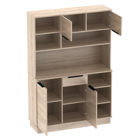 Dulap/Bufet bucatarie sau pentru diferite incaperi, multifunctional, cu patru uşi si sertar, stejar sonoma, 120 cm lungime x 40 cm adancime x177,1 cm inaltime , spatii depozitare, practic si modern, [9]