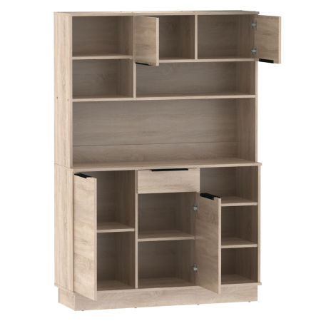 Dulap/Bufet bucatarie sau pentru diferite incaperi, multifunctional, cu patru uşi si sertar, stejar sonoma, 120 cm lungime x 40 cm adancime x177,1 cm inaltime , spatii depozitare, practic si modern, [3]