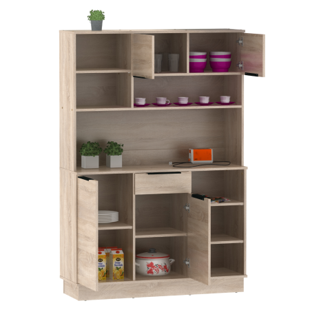 Dulap/Bufet bucatarie sau pentru diferite incaperi, multifunctional, cu patru uşi si sertar, stejar sonoma, 120 cm lungime x 40 cm adancime x177,1 cm inaltime , spatii depozitare, practic si modern, [4]