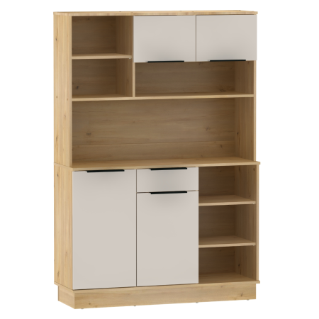 Dulapuri /Bufete bucatarie - Dulap/Bufet bucatarie sau pentru diferite incaperi, multifunctional, cu patru uşi si sertar, stejar sonoma/alb, 120 cm lungime x 40 cm adancime x177,1 cm inaltime , spatii depozitare, practic si moder